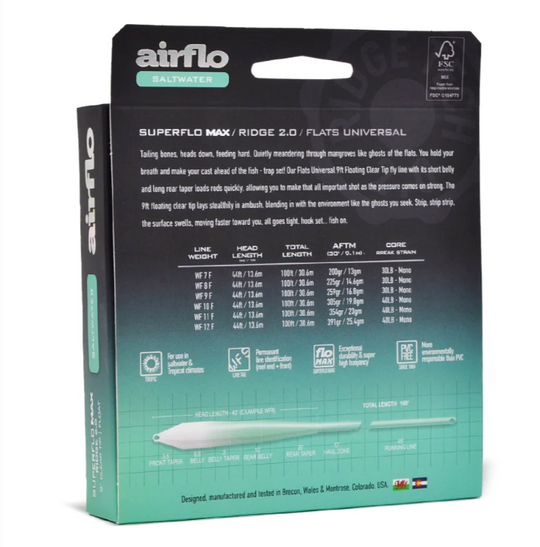 Airflo Superflo Max Ridge 2.0- Flats Universal 9' Clear Tip